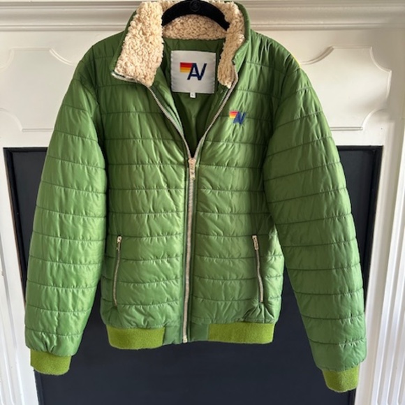 Aviator Nation Retro Sunburst Puffer, Green Size Large - Picture 3 of 3